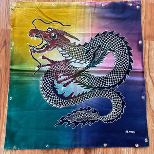Dragon multicolor Rainbow indonesian Batik Panel D - Picture 1 of 4