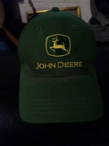 John Deere Men Green OSFA Trademark Logo Baseball Cap Hat - Picture 1 of 9