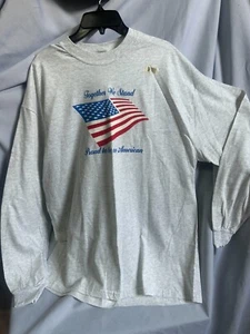 Hanes Together We Stand Proud To Be an American Gray Long Sleeve Shirt Size XL - Picture 1 of 3