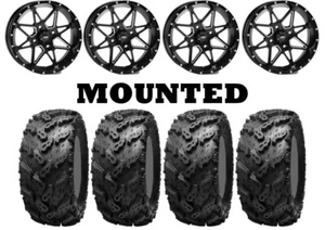 Kit 4 Interco Reptile Tires 30x10-14 on ITP Tornado Matte Black Wheels 550 - Picture 1 of 5