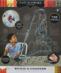 FAO Schwarz Build A Roller Coaster Set Stands Nearly 3 ft Tall 736 pieces Ages 8 - Picture 1 of 1