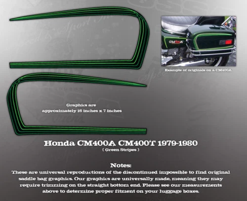 HONDA CM400A CM400T SADDLEBAG LUGGAGE RACK BAG DECALS - Imagem 1 de 1