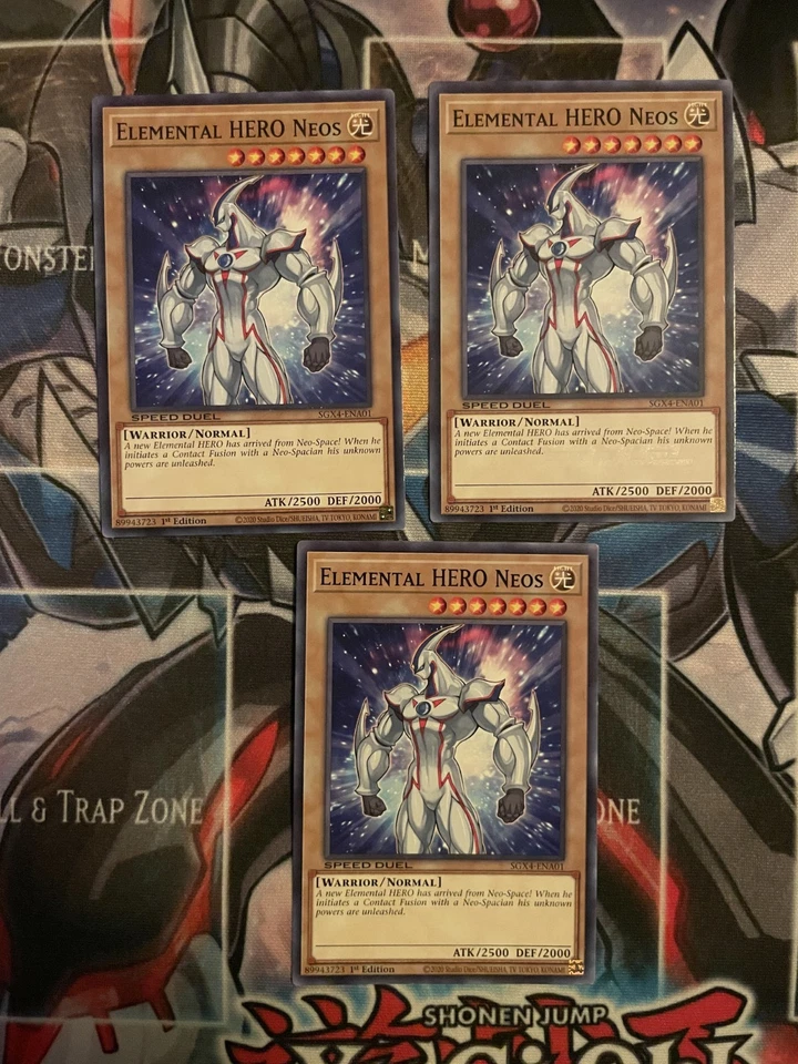 3x NM Yu-Gi-Oh! Speed Duel Elemental Hero Neos Common SGX4-ENA01 - Image 1 of 1