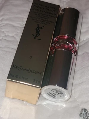 YSL Rouge Volupte Candy Glaze Cocoa 03 New Full Size 0.11oz 3.2g With Box  - Image 1 of 4