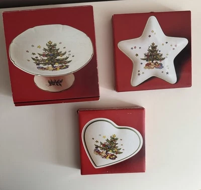 Nikko Navidad China. "Compost de 6"", forma de corazón de 5 3/4", forma de estrella de 6""". NUEVO Foto 1 de 4