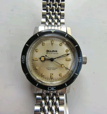 Vintage Bulova Snorkel K Skin Diver Automatic Mens Watch Running 666 - Image 1 of 4