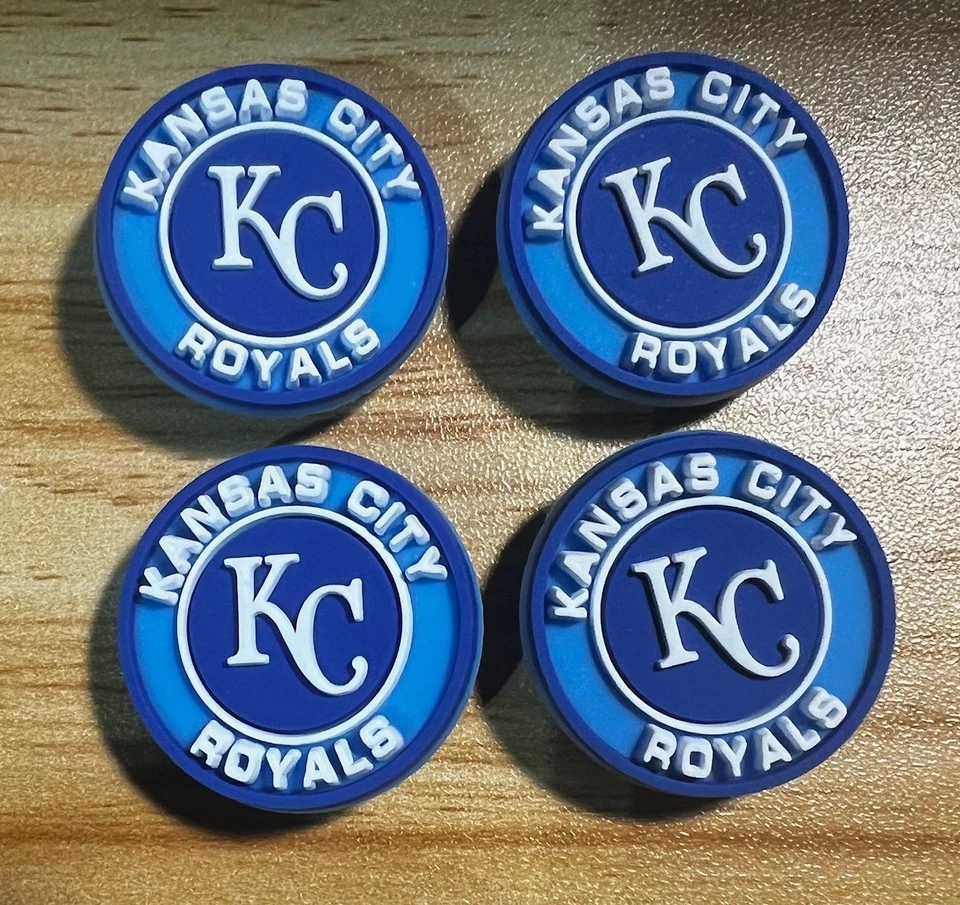 KANSAS CITY ROYALS MLB BASEBALL SHOE CHARMS LOT OF 4 CHARMS FITS CROCS - Image 1 of 1