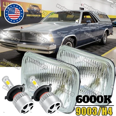 2PCS fit Chevy Malibu 1978-81 El Camino 7x6" 5x7" inch LED Headlights Hi/Lo Beam - Image 1 of 4