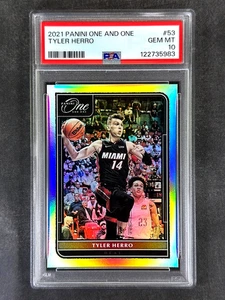2021-22 Panini One And One #53 Tyler Herro /99 Silver SP PSA 10 Gem Mint, Heat - Bild 1 von 2