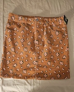 NWT Art Class Girls Corduroy Skirt Adjustable Waist Peach Floral XXL 18 - Picture 1 of 14