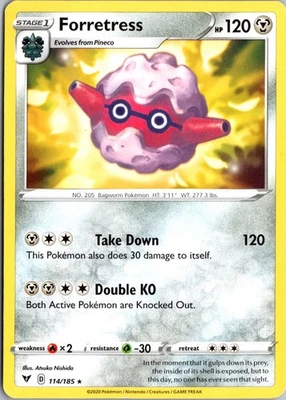 Forretress Normal Rare SWSH04: Vivid Voltage 114/185 NM - Image 1 of 2