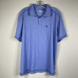 Polo Tommy Bahama uomo taglia L blu misto cotone manica corta - Foto 1 di 4