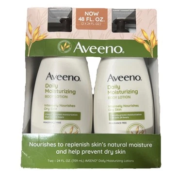 Aveeno Daily Moisturizing Body Lotion 2 x 24 fl oz (709g) Fragrance Free - Image 1 of 2