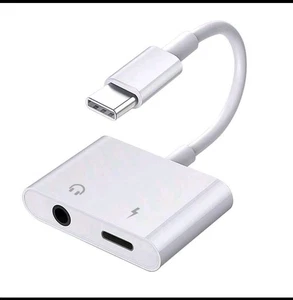 Charger Headphone 2 in 1 Type C to Type-C/3.5mm AUX Audio Cable Adapter Splitter - Picture 1 of 1