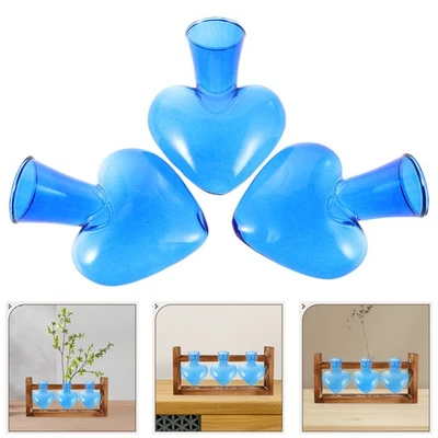  3 Pcs Kleine Glasflaschen Flaschenvase Blumenflasche Klare Vasen - Bild 1 von 4