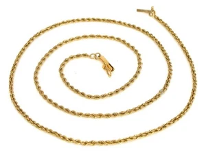 VINTAGE SCHÖNE 14K GELBGOLD HALSKETTE FEINES SEIL KETTE AUSGEFALLEN 20" 4,9 GRAMM - Bild 1 von 2