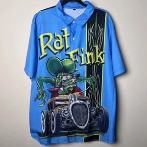 Rat Fink Hawaiian Shirt Kustom Kulture Classic, Nostalgic Hot Rod Artwork Large - Picture 1 of 10