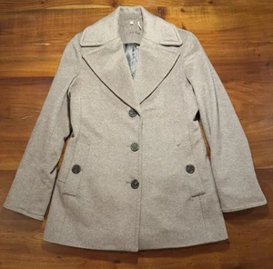 Calvin Klein Womens Brown Wool Cashmere Blend Three Button Coat Sz Small - Picture 1 of 11