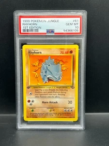 Pokemon PSA 10 GEM MT Rhyhorn 61/64 Jungle 1st Edition WOTC 1999 S#6105 - Picture 1 of 6