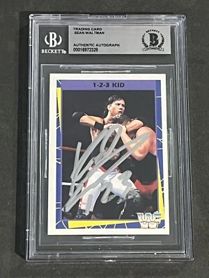 1-2-3 KID 1995 MERLIN WWF SIGNED AUTOGRAPHED CARD BECKETT BAS AUTHENTIC - Image 1 of 2