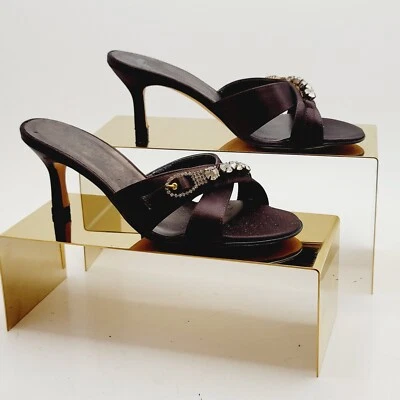 Vaneli di notte Timber Satin Sandals 6M With Rhinestones - Image 1 of 4