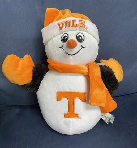 University Of Tennessee Vols 13” Snowman Plush Standing Doll NOS With Tag Cover