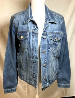 Chaqueta vaquera Gap 1969 para mujer mediana retro 4 bolsillos botones plateados 100 % algodón Foto 1 de 4