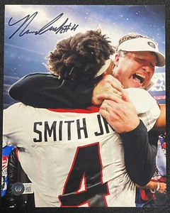 NOLAN SMITH SIGNED GEORGIA BULLDOGS 8X10 BECKETT COA 2022 NATIONAL CHAMPIONSHIP - Picture 1 of 3