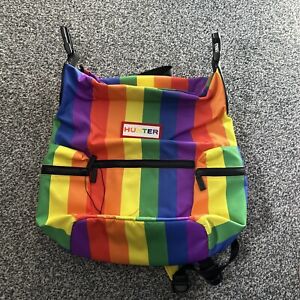 HUNTER Original Rainbow Pride Bag Backpack Rucksack With Top Clip Very Rare
