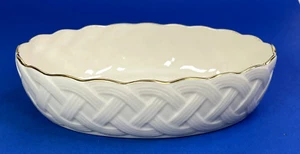 Plato tejido canasta ovalada de porcelana Lenox reliquia de Pascua borde dorado 5x8" EE. UU. - Imagen 1 de 11