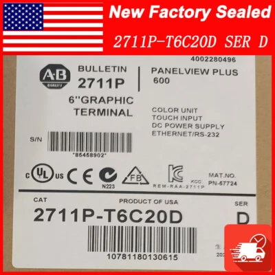 NEW ALLEN-BRADLEY 2711P-T6C20D PANELVIEW PLUS 600 GRAPHIC TERMINAL 2711P T6C20D - Image 1 of 4