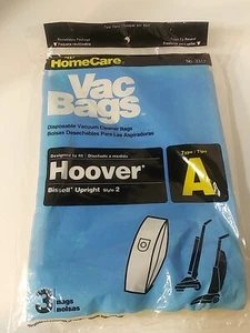 HomeCare Vacuum Bags  Type A  3-Pack Hoover Bissell Ships Fast - Picture 1 of 3