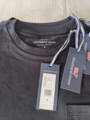3 piezas Vineyard Vines Negro Hombre Talla S Bolsillo Camisetas Manga Larga Foto 1 de 4