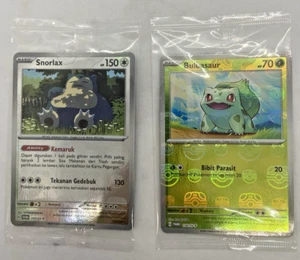 Pokemon Indonesia Snorlax Bulbasaur Reverse Holo Master Ball Winner Promo 151 - Imagen 1 de 4