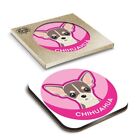 1 X Boxed Square Coasters   Chihuahua Cartoon Cute Dog Face 5985