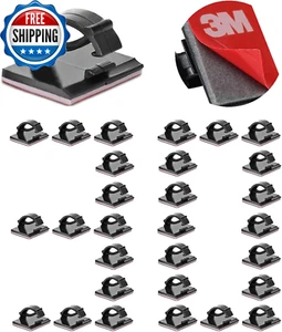 3M Cable Clips Self Adhesive Cord Organizer, Wire Holder Clamp Management Sticky - Picture 1 of 14