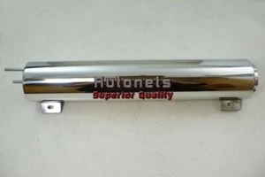 Tanque de desbordamiento de radiador de aluminio pulido de 15" Chevy Ford GM tapa giratoria caña de calle - Imagen 1 de 3