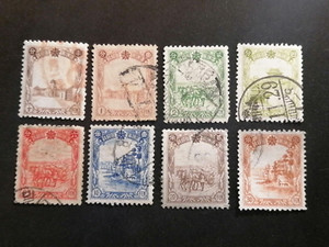 (11-scan)..1937 Manchukuo Landscape lot (sc#83/100/89/japan/85/95/sg/us/gb/qv/7)