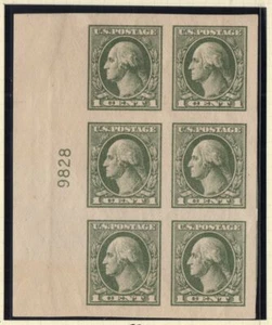 1919 Sc 531 imperf plate block of 6 MNH Superb centering, full original gum - Picture 1 of 2