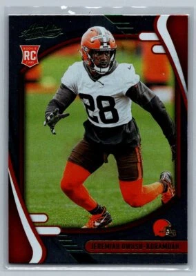 2021 Panini Absolute #160 Jeremiah Owusu-Koramoah Green - Image 1 of 2