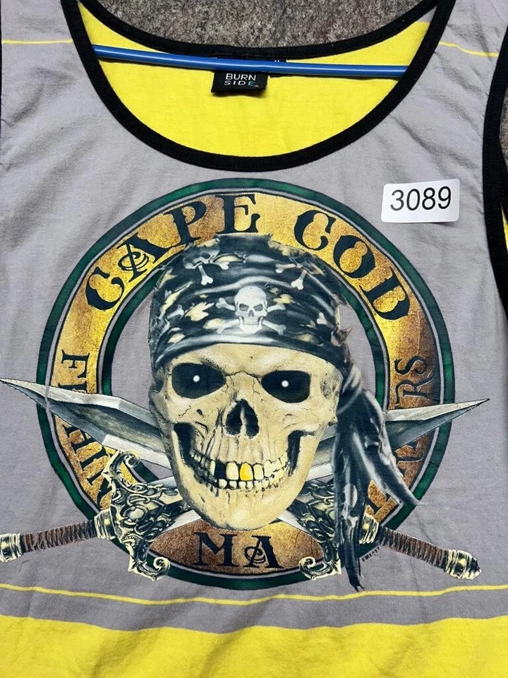 Camisa sin mangas Cape Cod para hombre piratas calavera Burnside multicolor M Foto 1 de 4