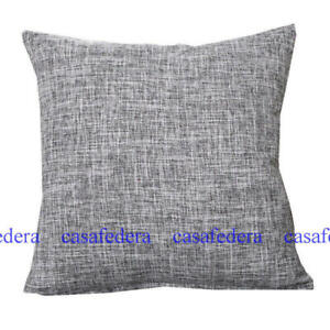 12" 16" 18" 20" 22" Plain Linen Cushion Cover Pillow Case Throw Home Sofa Decor