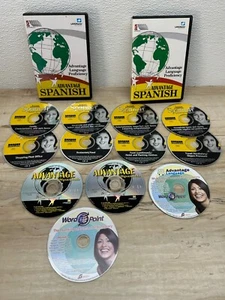 2003 Advantage Learning Spanish Language Proficiency 10 CDs Set W/ Dictionary - Picture 1 of 8