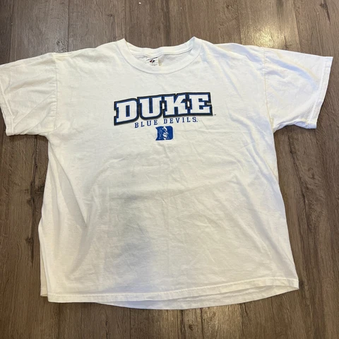 Vintage Duke Blue Devils Shirt Men's XL White NCAA Basketball Jerzees 90's Y2k Cover