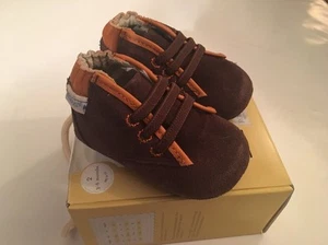 NIP Robeez Boy David Sporty Orange/Brown Crib Shoe 3-6 Mos Sz 2 New - Picture 1 of 6