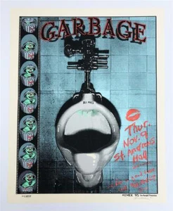 EMEK GARBAGE 1995 SILKSCREEN ROCK CONCERT POSTER SIGNED DATED - Picture 1 of 3