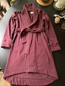 UGG knielanger Baumwolljersey Fleece gefütterter Morgenmantel Damen lila Gr. XS - Bild 1 von 24