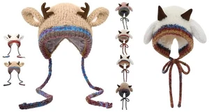 Sombrero y bolso Creativo Antlerz 2 en 1 - Gorro navideño tejido reno festivo - Imagen 1 de 14
