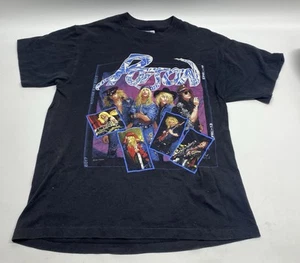 Vintage 1988 POISON “Open Up And Say Ahhh!” Tour Black Single Stitch T-Shirt L - Picture 1 of 3