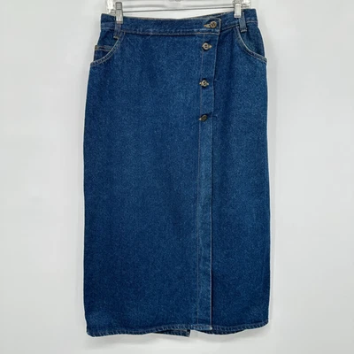 Falda midi vaquera vintage años 90 FORENZA talla 14 envolvente recta modesta rodeo occidental Foto 1 de 4